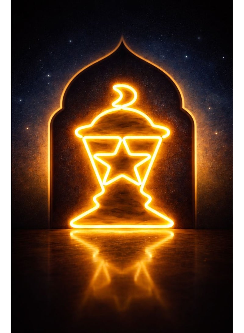 Home Care مصباح زيت مرن على شكل مصباح LED نيون - توهج دافئ، مصباح كبير بطول 3 متر مع قابس صغير بريطاني - Image 3